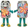 Silver Teal Floral Soda Can Mascot Costume