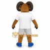 Brown White Blue Ram Sports Mascot Costume Brown White Blue Ram Sports Mascot Costume
