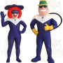 Navy White Superhero Mascot Costume