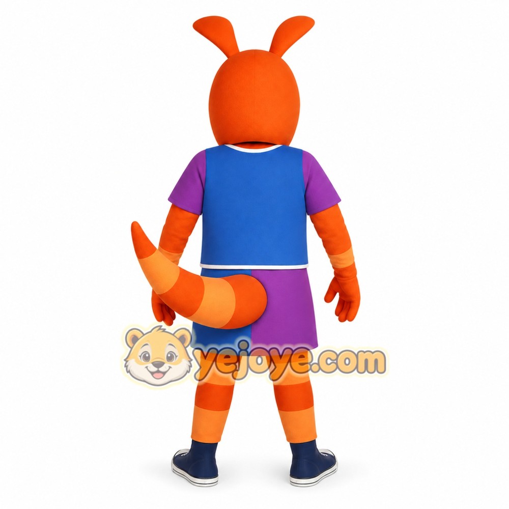 Orange Blue Purple Kangaroo Mascot Costume