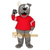 Gray Red White Dog Mascot Costume Gray Red White Dog Mascot Costume