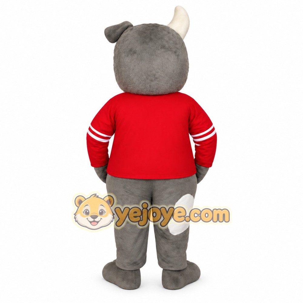 Gray Red White Dog Mascot Costume Gray Red White Dog Mascot Costume