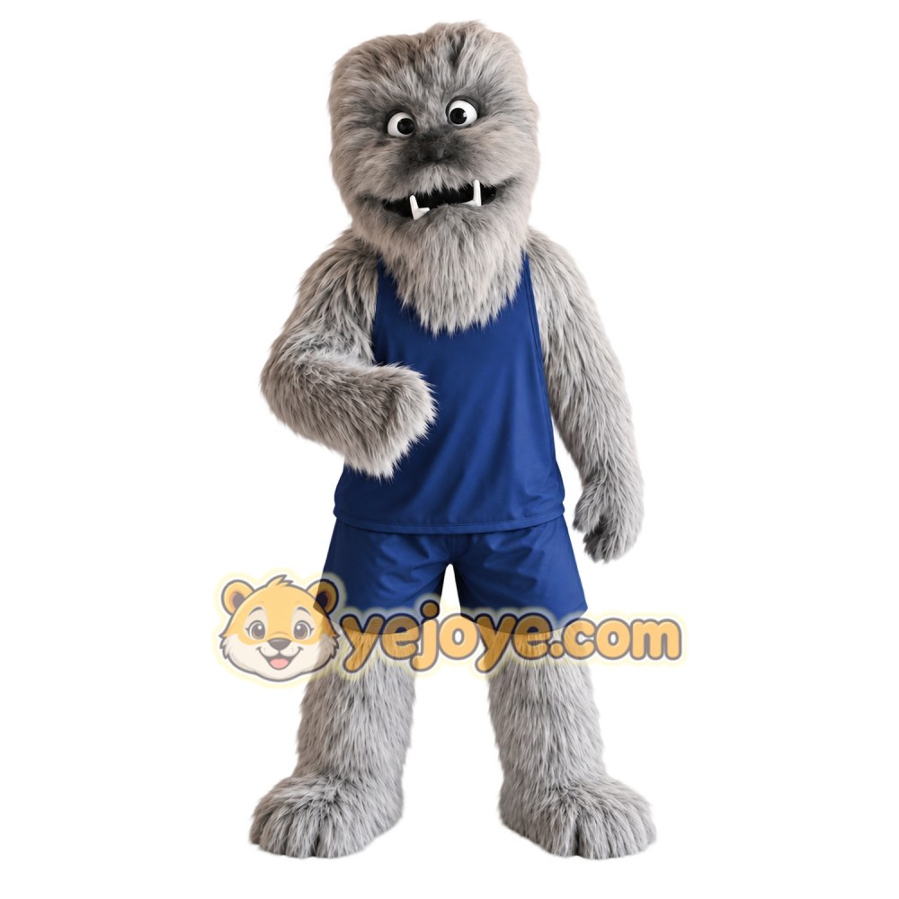 Gray Navy Basketball Yeti Mascot Costume