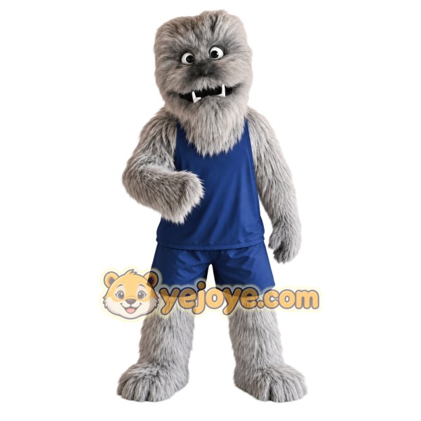 Gray Navy Basketball Yeti Mascot Costume Gray Navy Basketball Yeti Mascot Costume