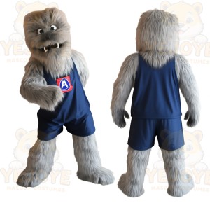 Gray Navy Basketball Yeti Mascot Costume