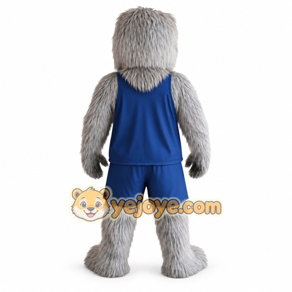 Gray Navy Basketball Yeti Mascot Costume