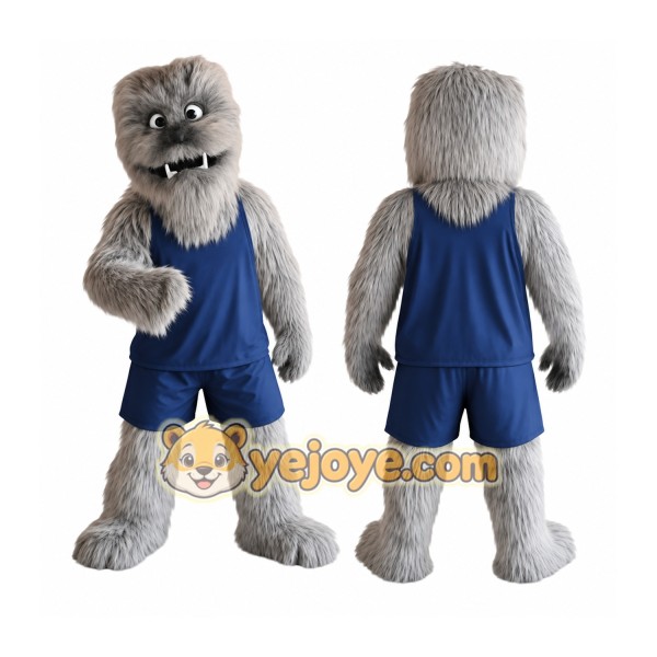 Gray Navy Basketball Yeti Mascot Costume