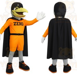 Orange Black Bird Superhero Mascot Costume
