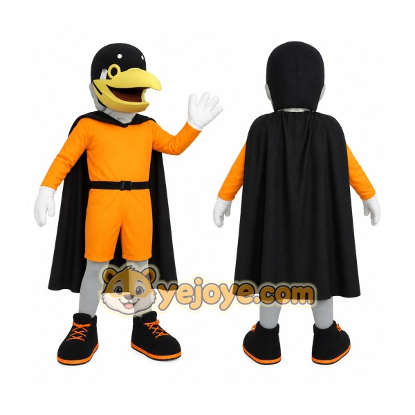 Orange Black Bird Superhero Mascot Costume