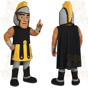 Black Yellow Roman Soldier Mascot Costume