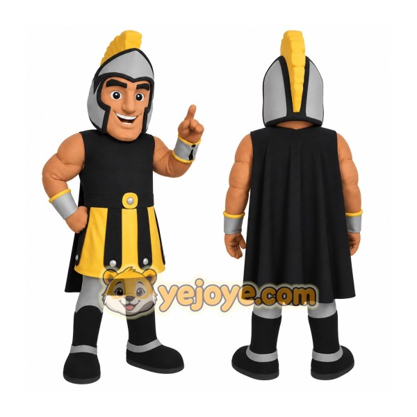 Black Yellow Roman Soldier Mascot Costume