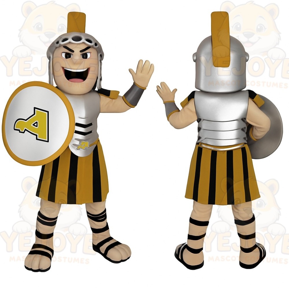 Gold Black Spartan Warrior Mascot Costume