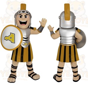 Gold Black Spartan Warrior Mascot Costume
