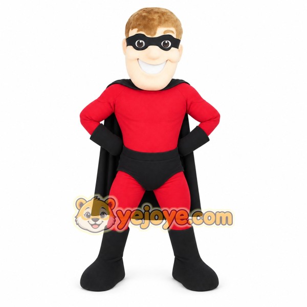 Red Black Superhero Man Mascot Costume