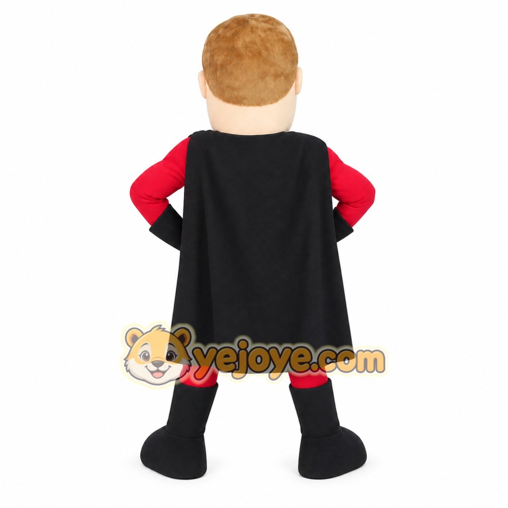 Red Black Superhero Man Mascot Costume
