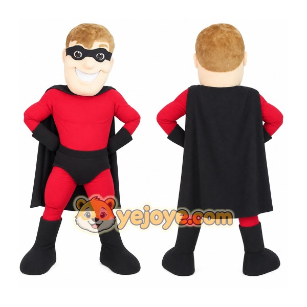 Red Black Superhero Man Mascot Costume