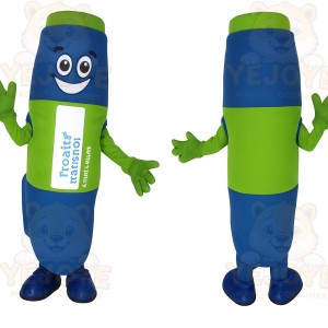 Blue Green Smiling Highlighter Mascot Costume
