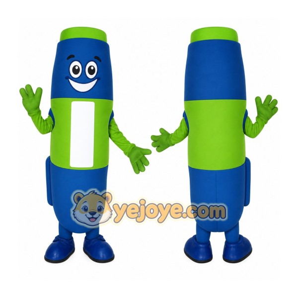 Blue Green Smiling Highlighter Mascot Costume