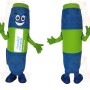 Blue Green Smiling Highlighter Mascot Costume