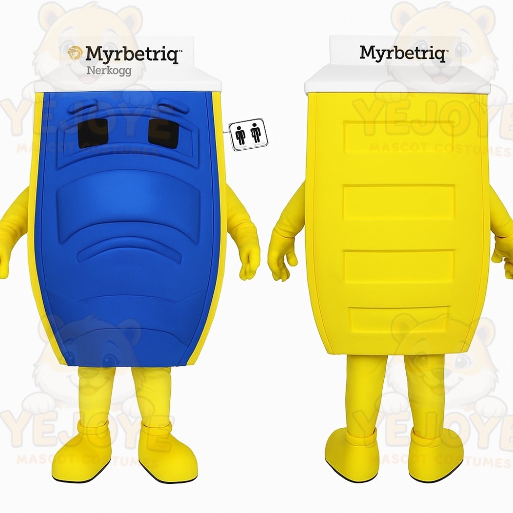 Blue Yellow Portable Toilet Mascot Costume