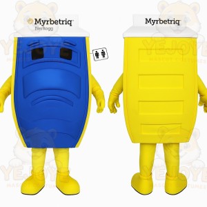 Blue Yellow Portable Toilet Mascot Costume