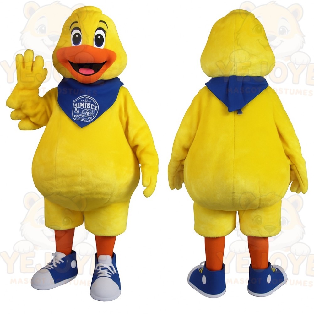 Yellow Orange Blue Duck Mascot Costume