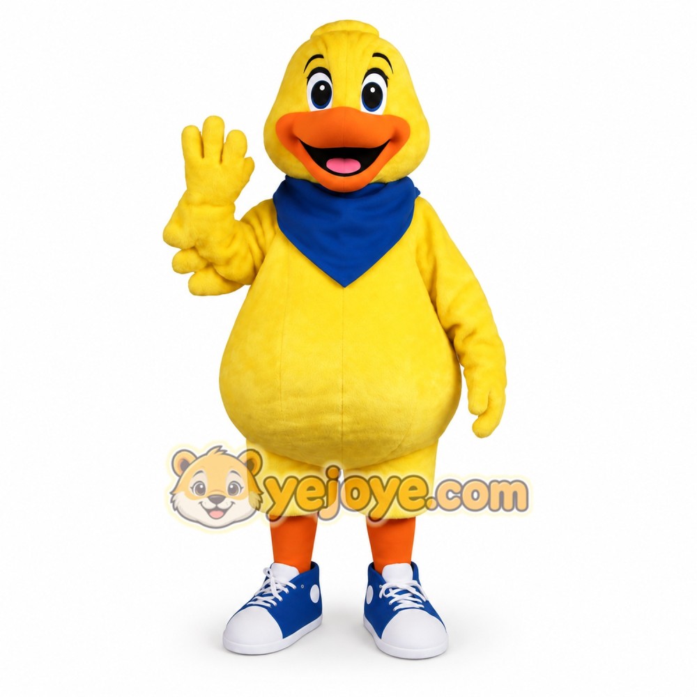 Yellow Orange Blue Duck Mascot Costume