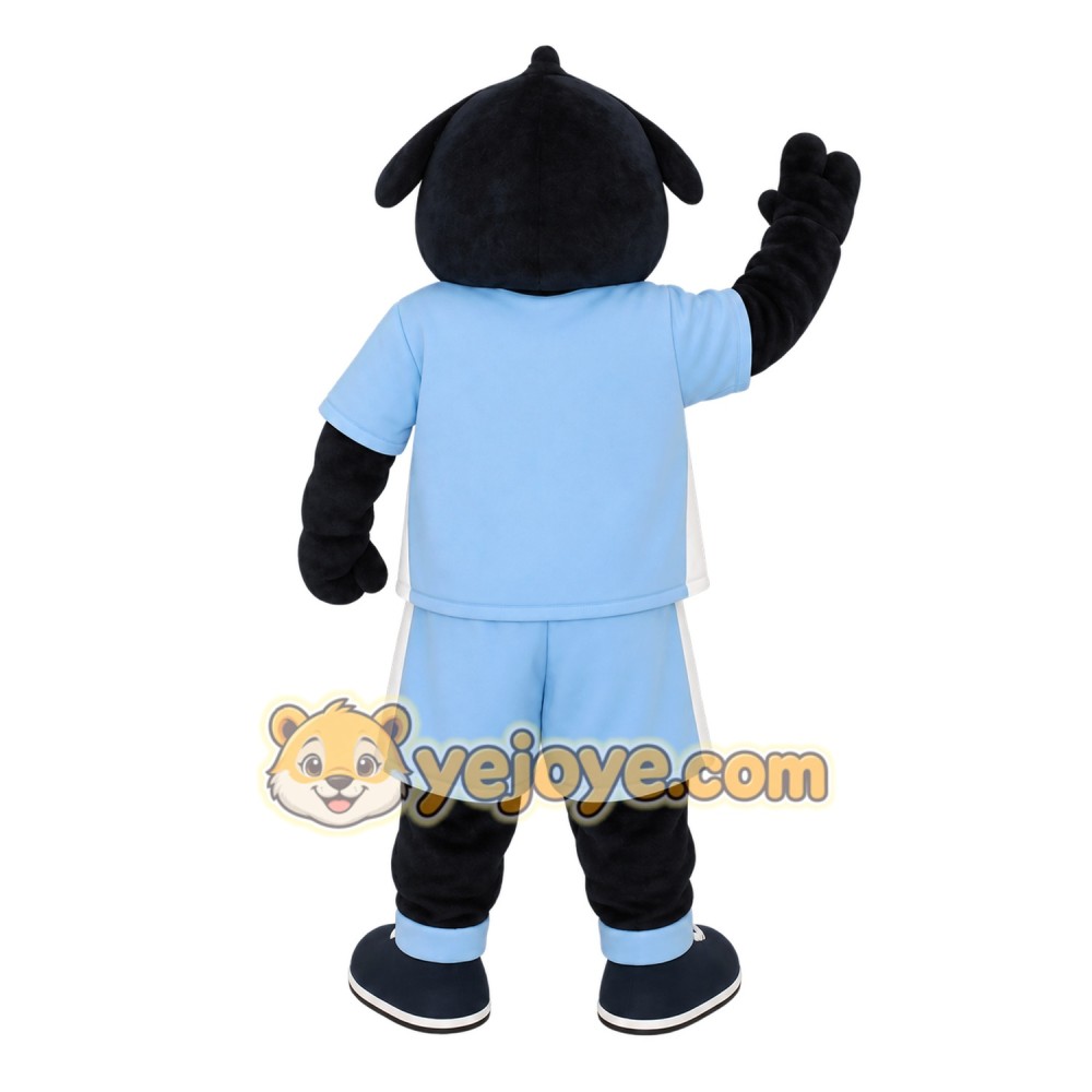 Black Light Blue Sports Dog Mascot Costume Black Light Blue Sports Dog Mascot Costume