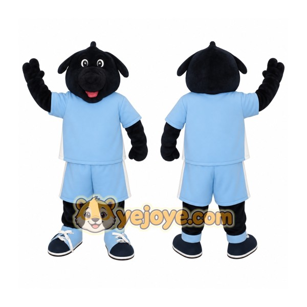 Black Light Blue Sports Dog Mascot Costume