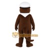 Brown Tan White Sailor Otter Mascot Costume Brown Tan White Sailor Otter Mascot Costume