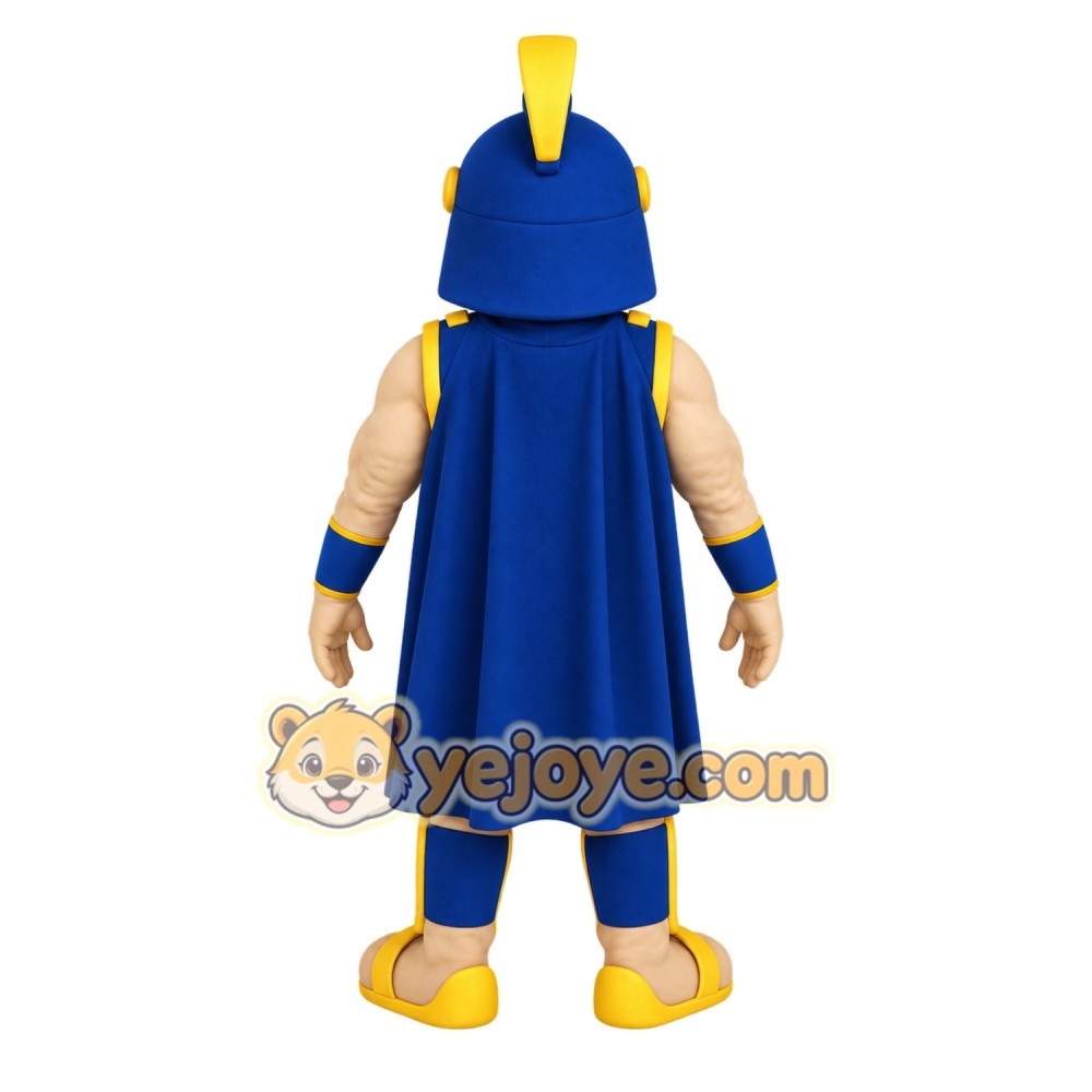 Blue Yellow Spartan Warrior Mascot Costume Blue Yellow Spartan Warrior Mascot Costume
