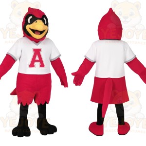 Red White Black Cardinal Bird Mascot Costume