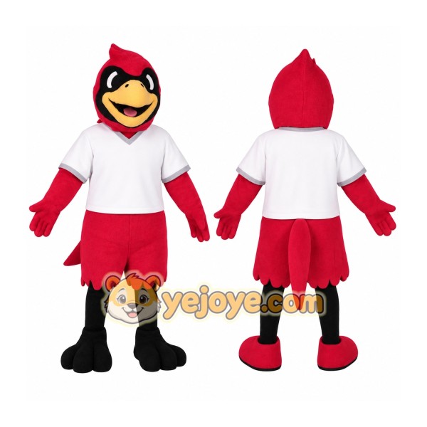 Red White Black Cardinal Bird Mascot Costume