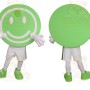 Green White Smiley Face Mascot Costume