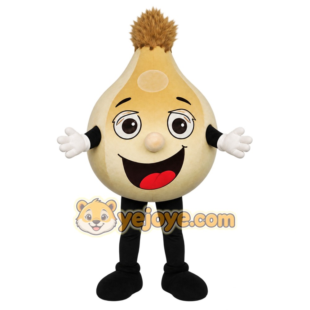 Beige Brown Onion Mascot Costume Beige Brown Onion Mascot Costume