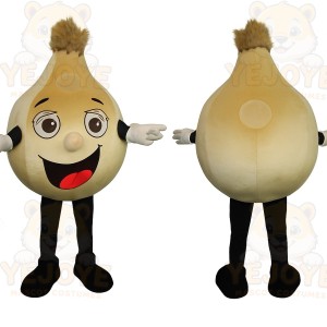 Beige Brown Onion Mascot Costume
