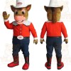 Brown Red White Cowboy Horse Mascot Costume
