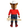 Brown Red White Cowboy Horse Mascot Costume Brown Red White Cowboy Horse Mascot Costume