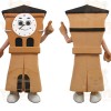 Tan Black Grandfather Clock Mascot Costume