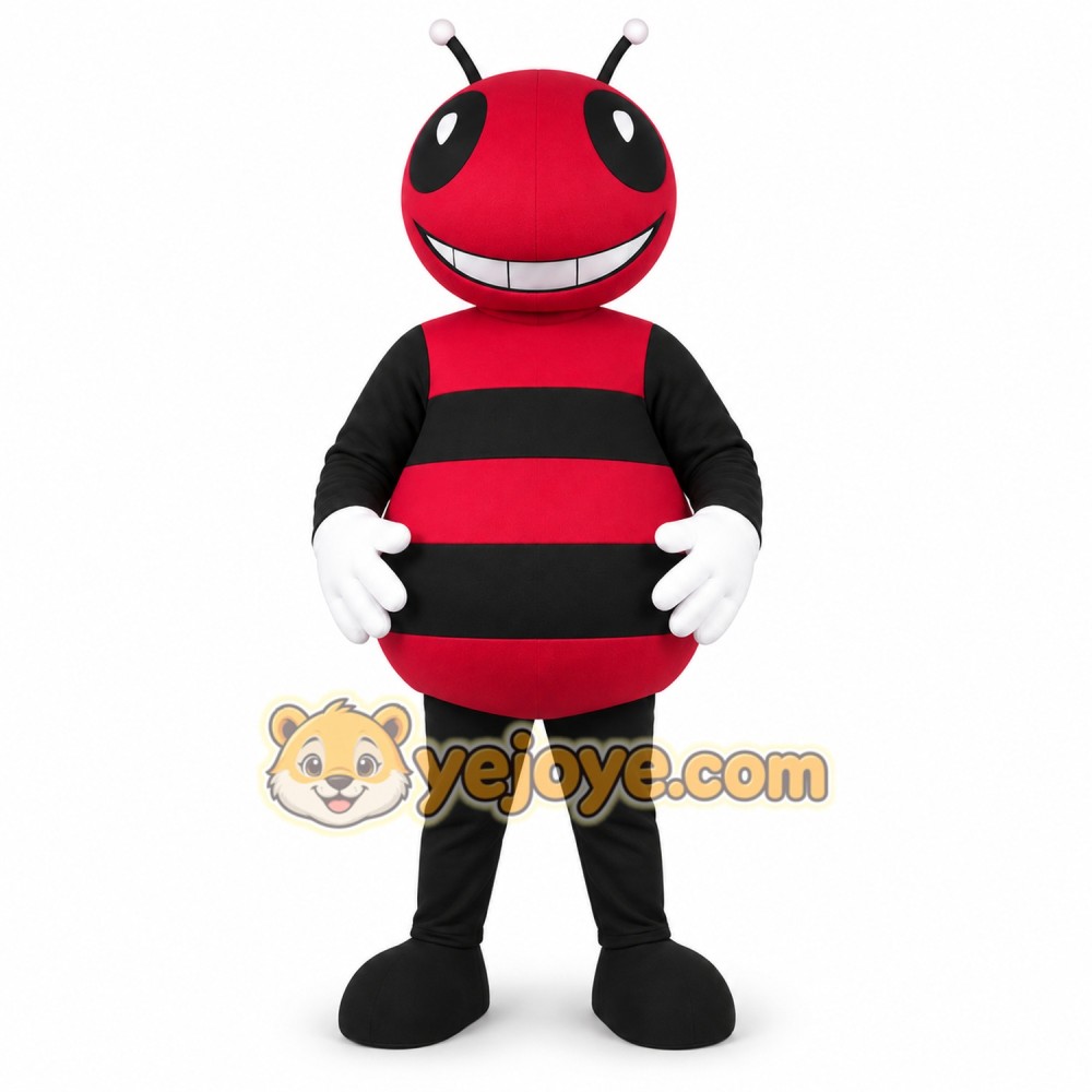 Red Black Bee Mascot Costume Red Black Bee Mascot Costume