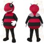 Red Black Bee Mascot Costume