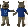 Gray Blue Bulldog Mascot Costume