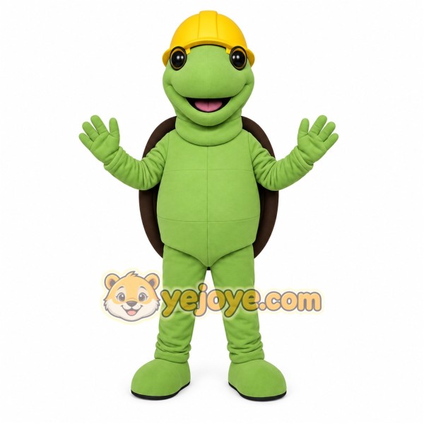 Green Yellow Construction Turtle Mascot Costume Green Yellow Construction Turtle Mascot Costume