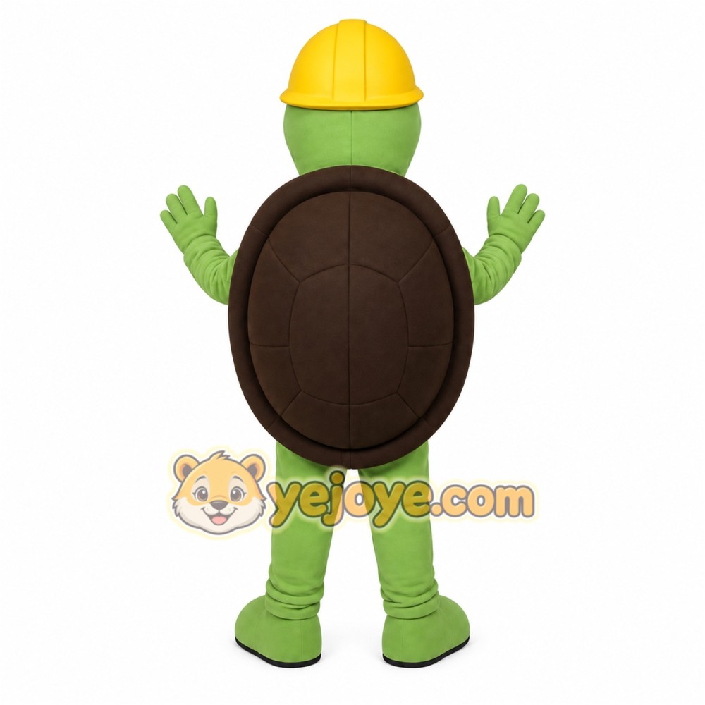 Green Yellow Construction Turtle Mascot Costume