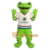 Green Frog With Cream Jersey Mascot Costume Green Frog With Cream Jersey Mascot Costume