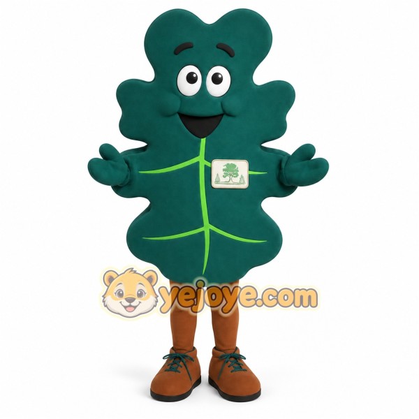 Dark Green Light Green Oak Leaf Mascot Costume