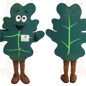 Dark Green Light Green Oak Leaf Mascot Costume