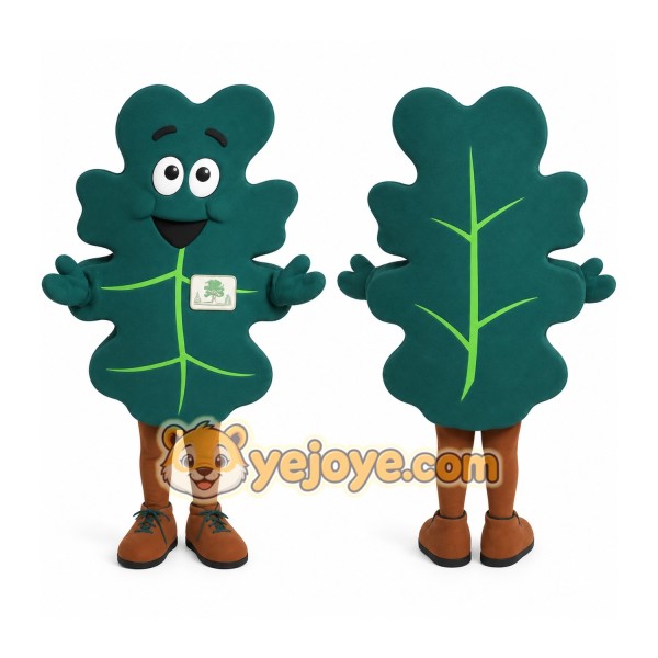 Dark Green Light Green Oak Leaf Mascot Costume