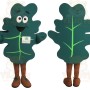 Dark Green Light Green Oak Leaf Mascot Costume