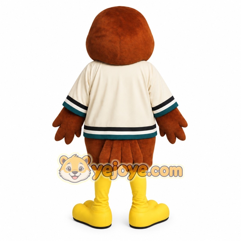 Brown Yellow Cream Owl Mascot Costume Brown Yellow Cream Owl Mascot Costume